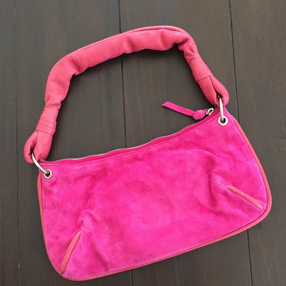 Bottega Veneta Hot Pink Suede Shoulder Bag